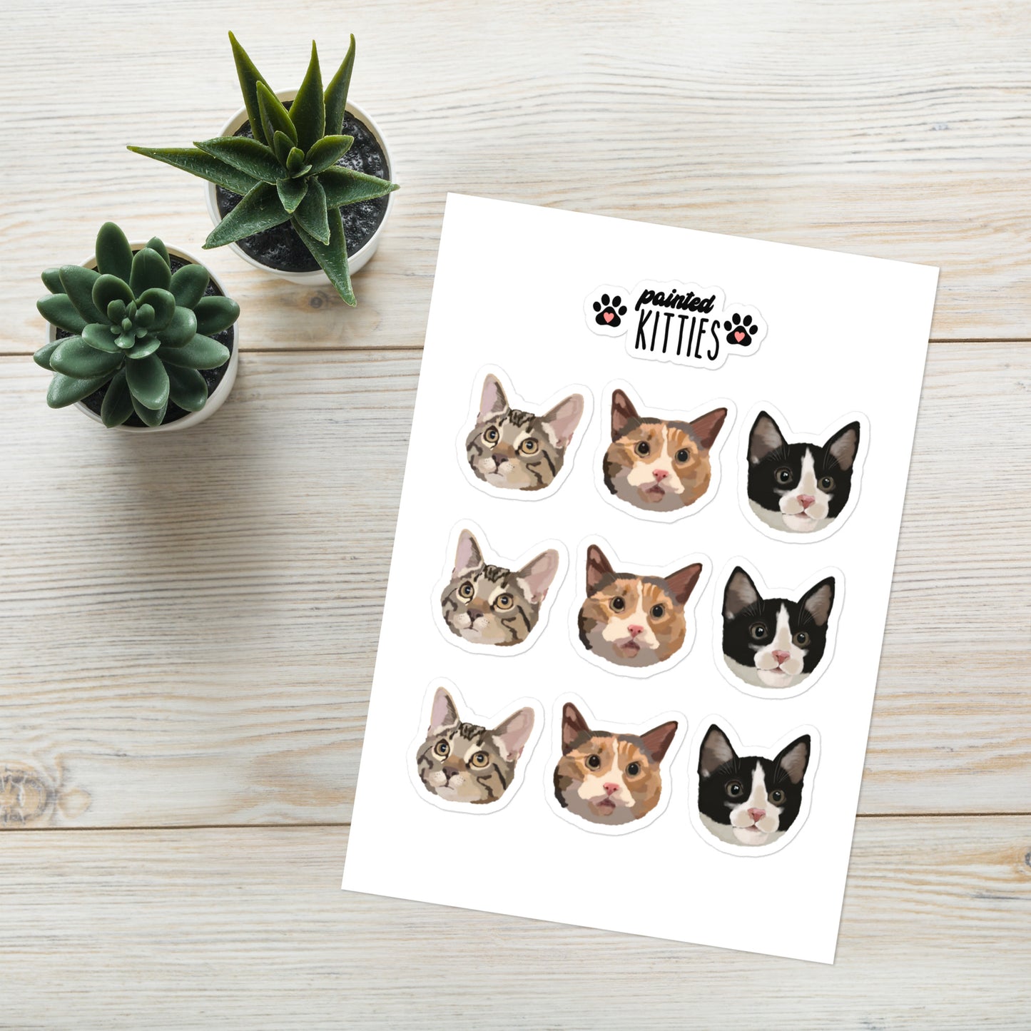 Painted Kitties Stickers
