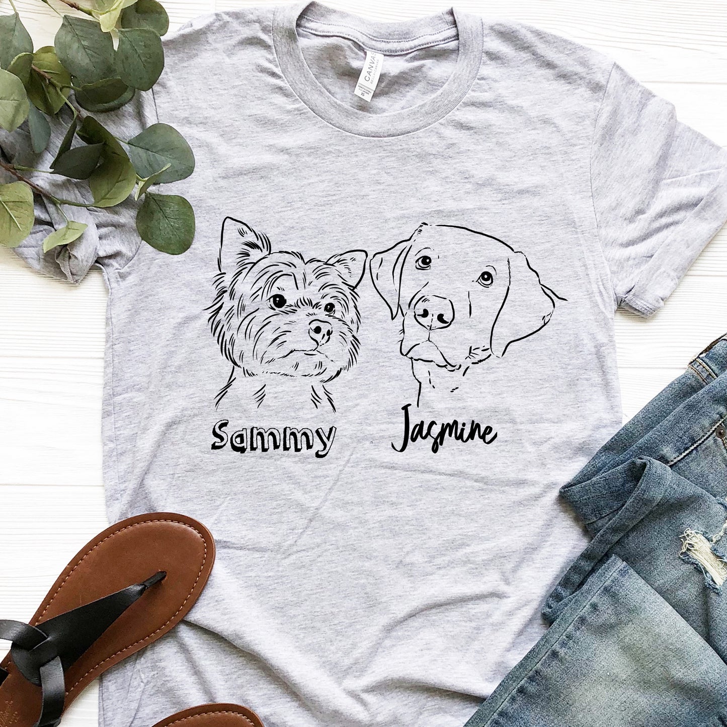 Custom Pet Sketch T-Shirt, Custom Dog Shirt, Custom Cat Shirt, Custom Pet Shirt
