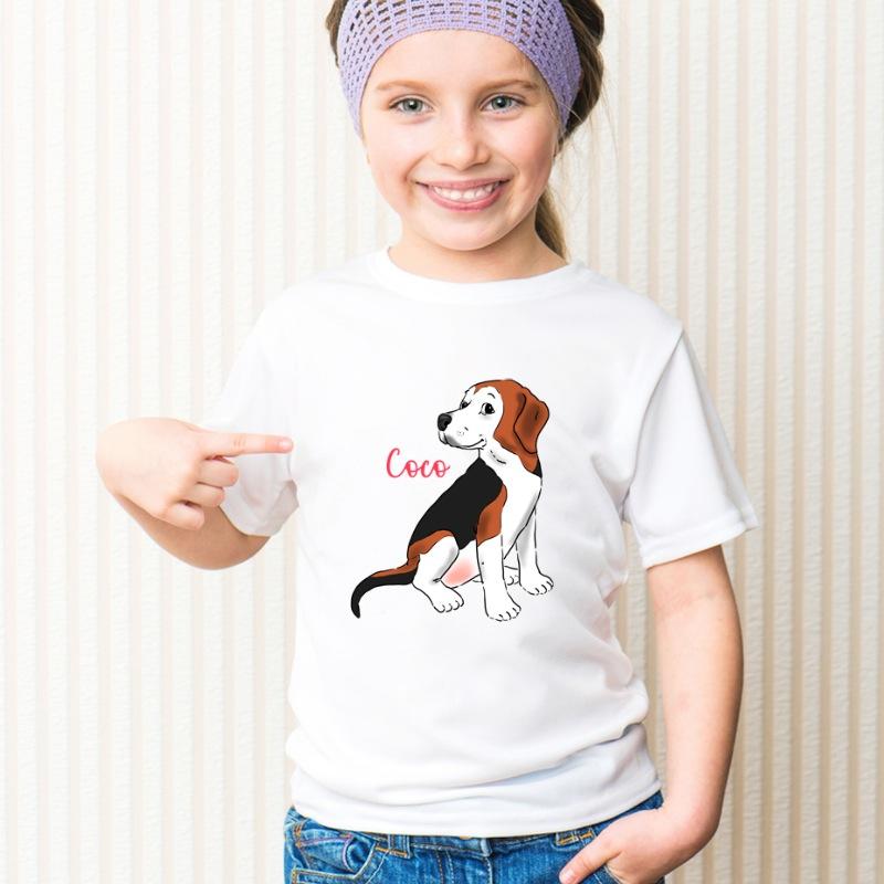 Kids T-Shirts - Custom Pet Portrait Kids' Short Sleeve T-Shirt