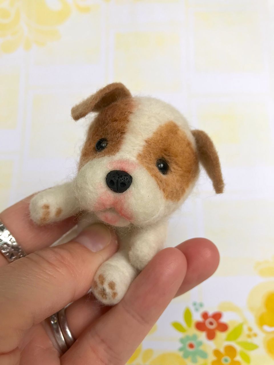 Mini Plush - Butterball, 4" Needle Felted Mini Pup