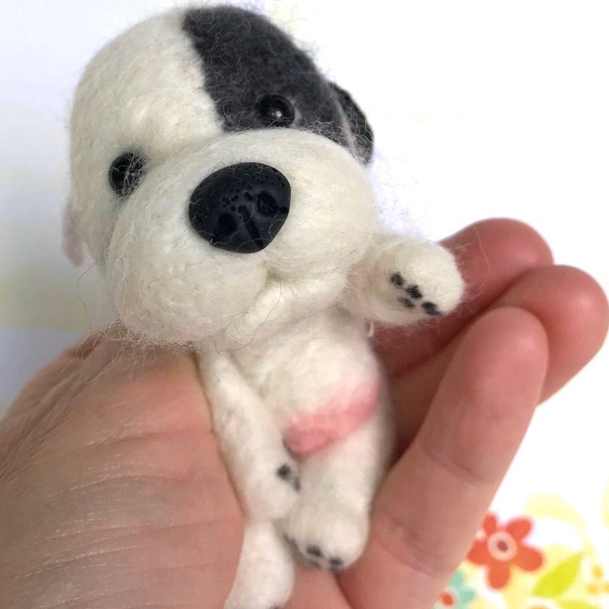 Mini Plush - Pudge, 4" Felted Mini Pup