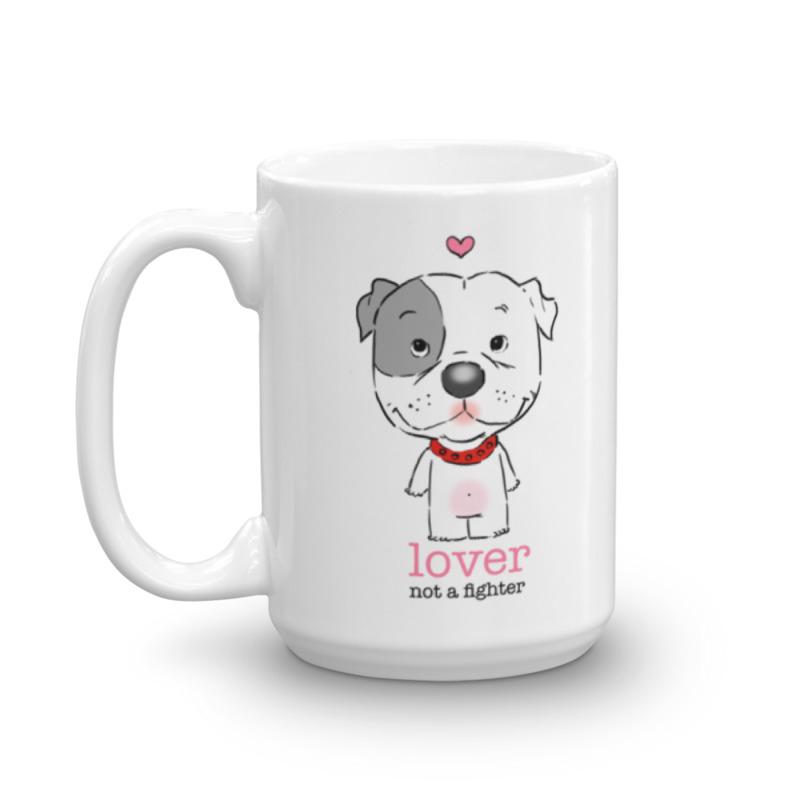 Mugs - Pitbull Puppy Lover Not A Fighter Mug