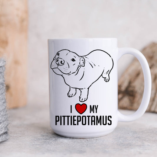 Pittiepotamus Mug, Funny pitbull mug, pit bull mug