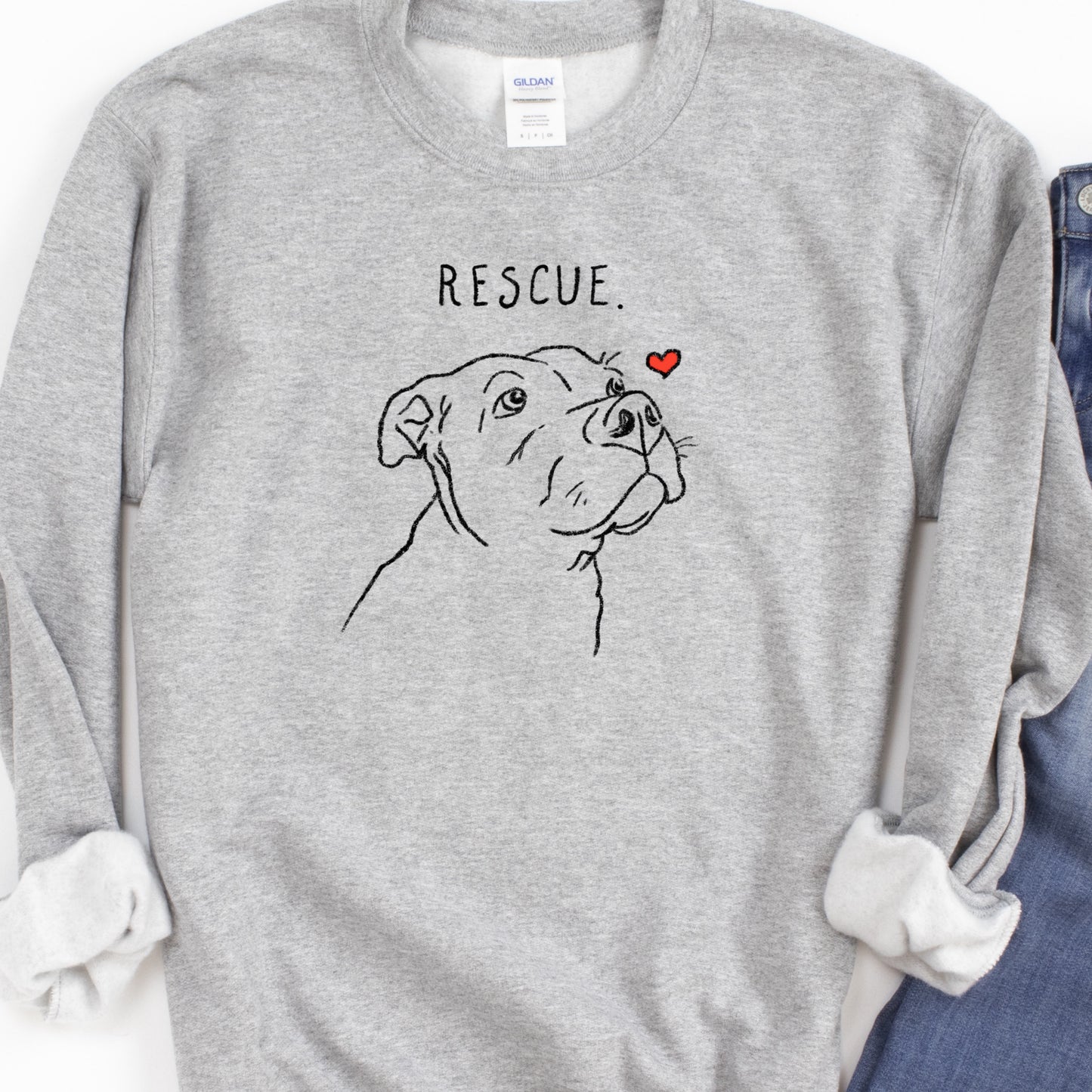 Rescue Love Pitbull Sweatshirt
