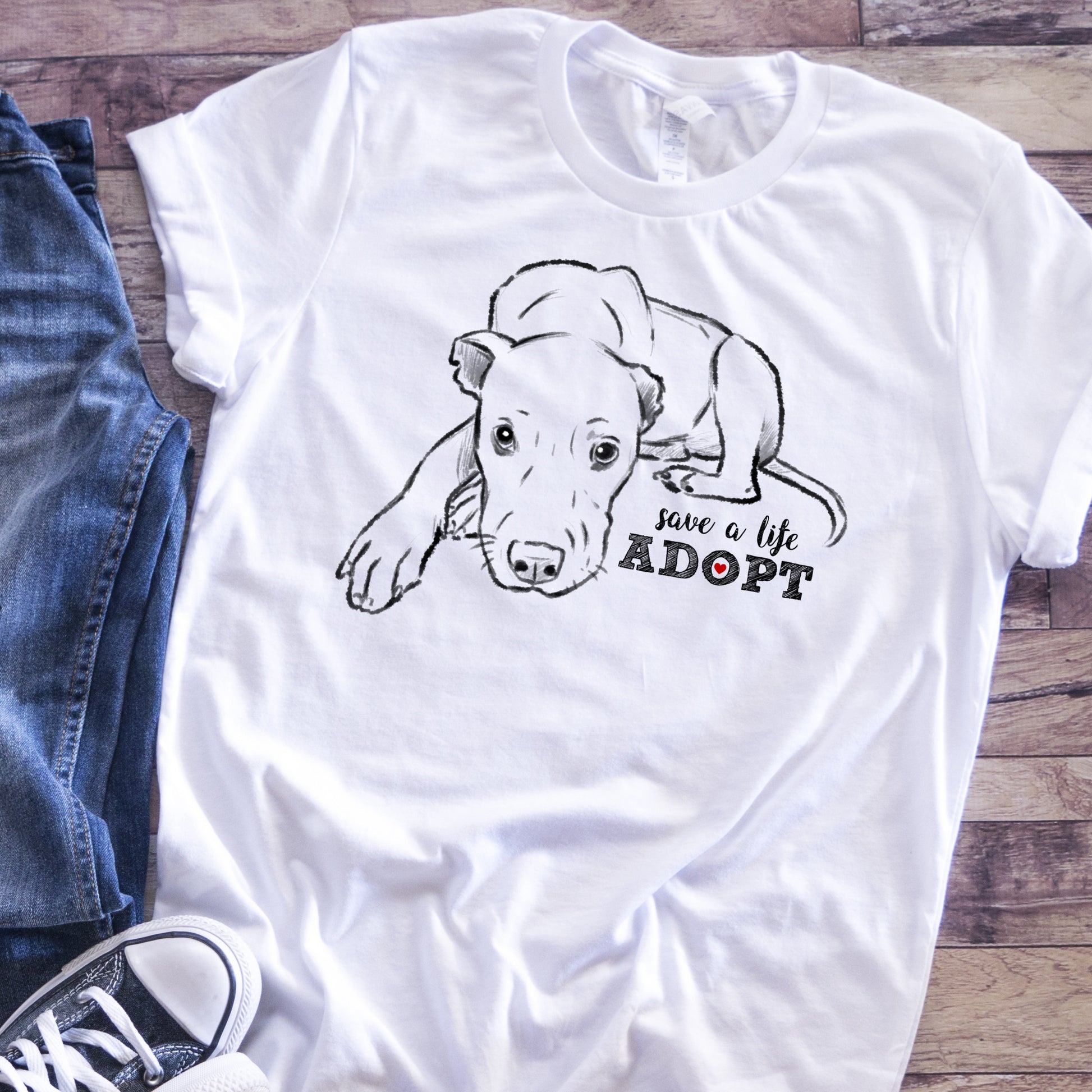 Save a Life Adopt a Dog White T-shirt
