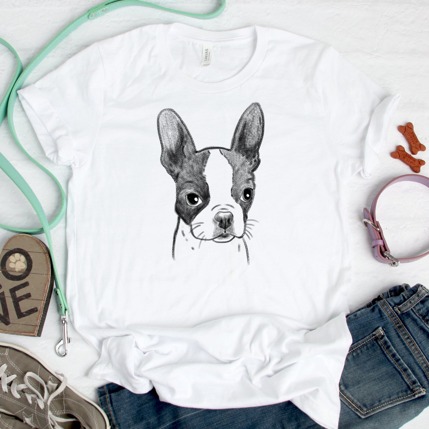 Boston Terrier Sketch Unisex T-Shirt