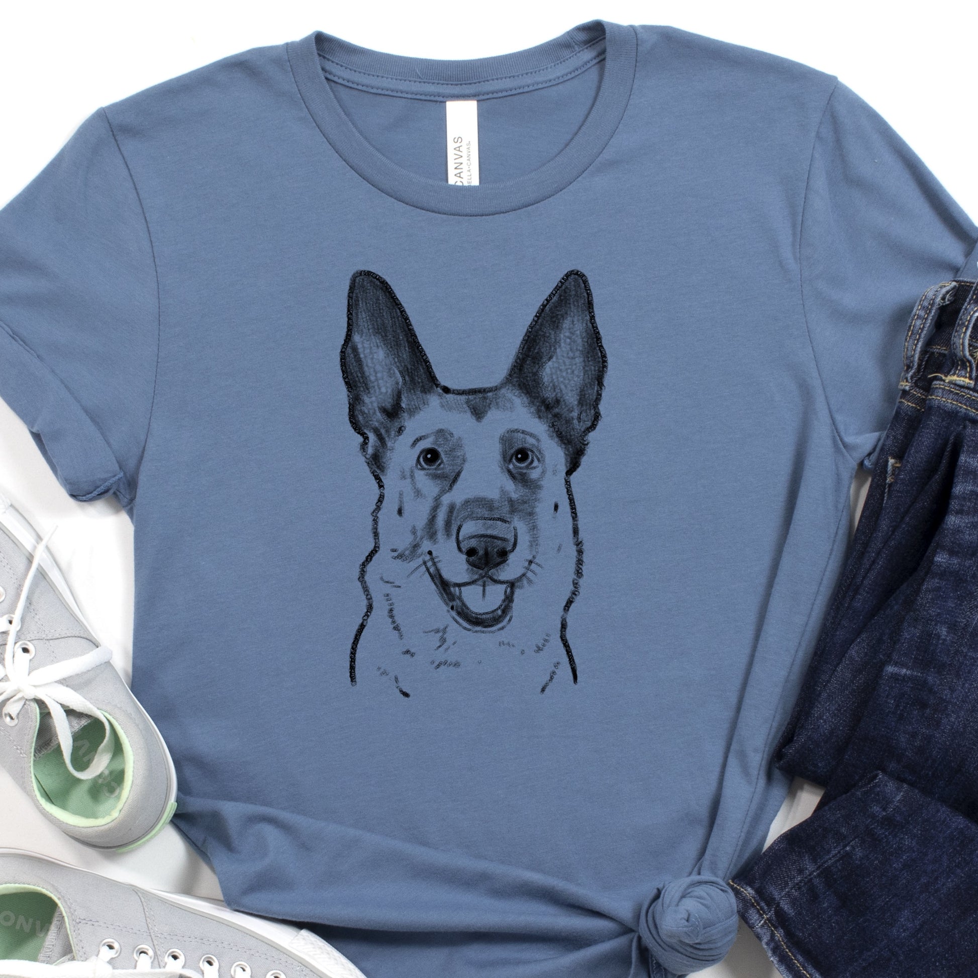 German Shepherd sketch t-shirt, german shepherd tee