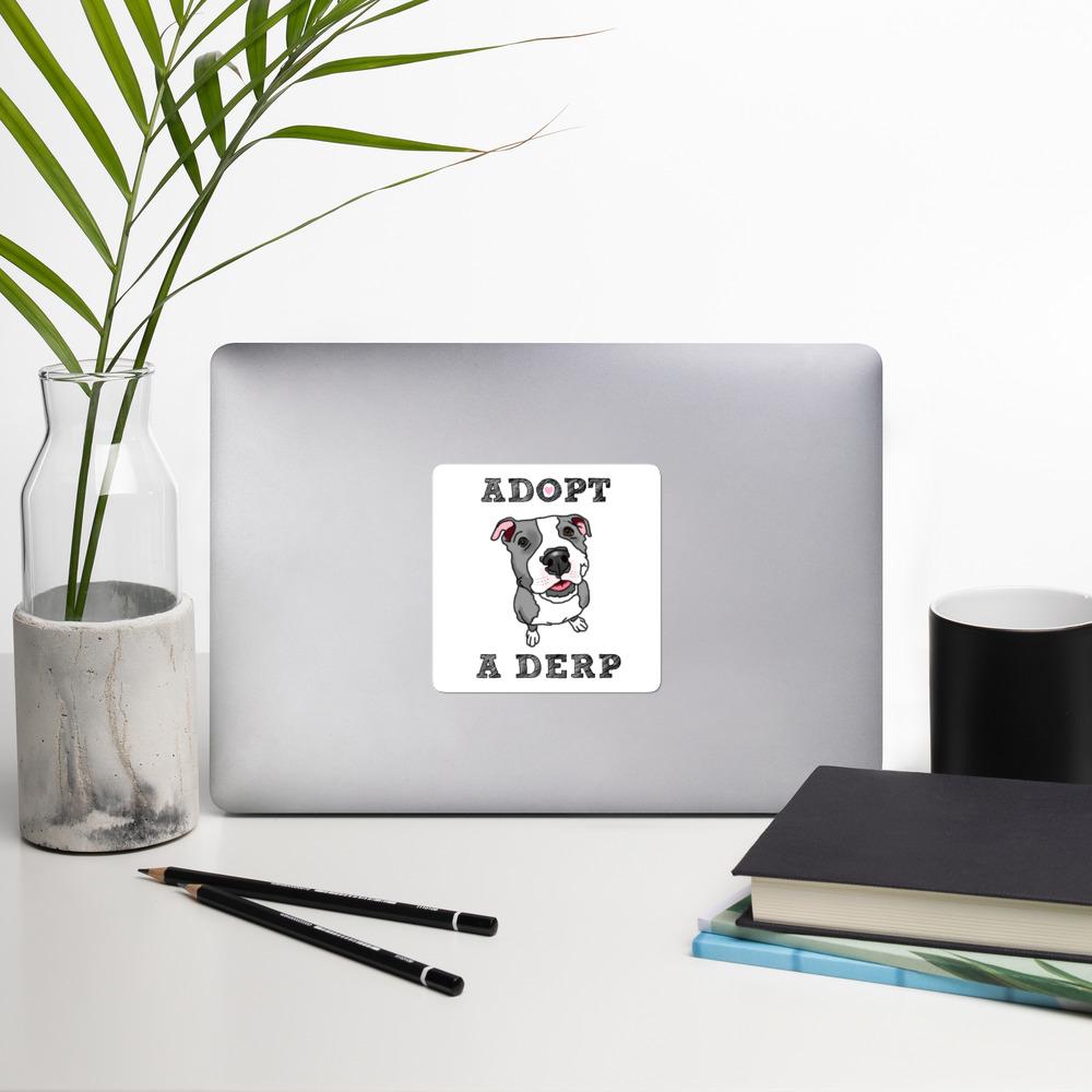 Stickers - Adopt A Derp Pitbull Vinyl Sticker