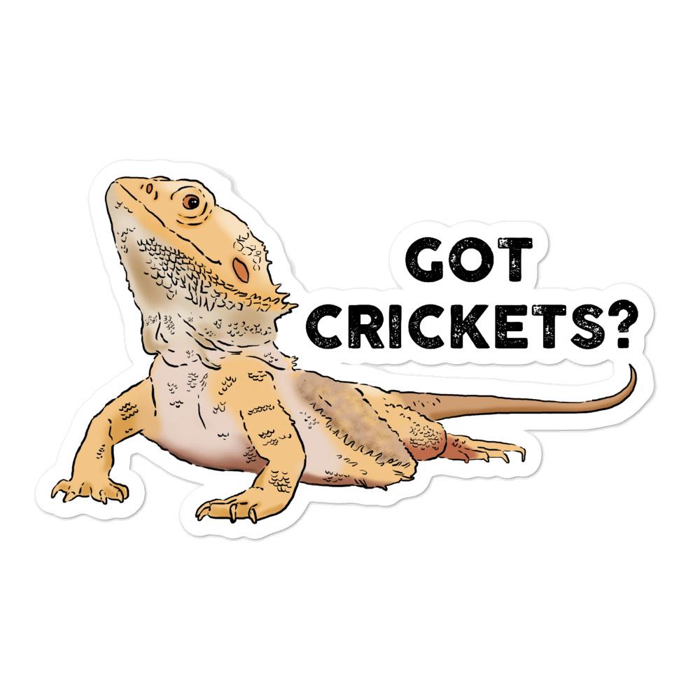 Stickers - "Got Crickets?" Bearded Dragon Vinyl Sticker