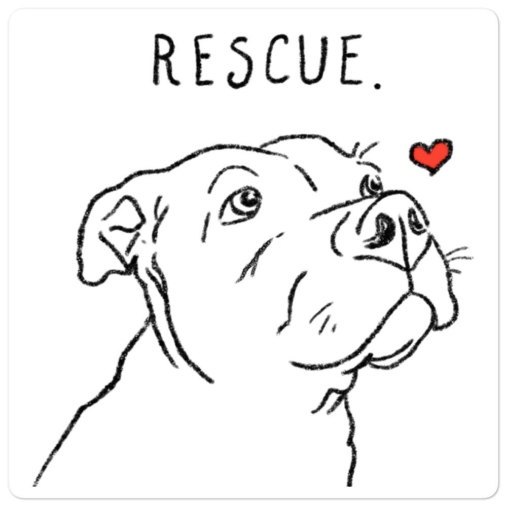 Stickers - Rescue Love Pitbull Vinyl Sticker