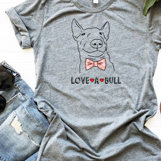 T-Shirts - Bull Terrier Lov-a-Bull Unisex T-Shirt