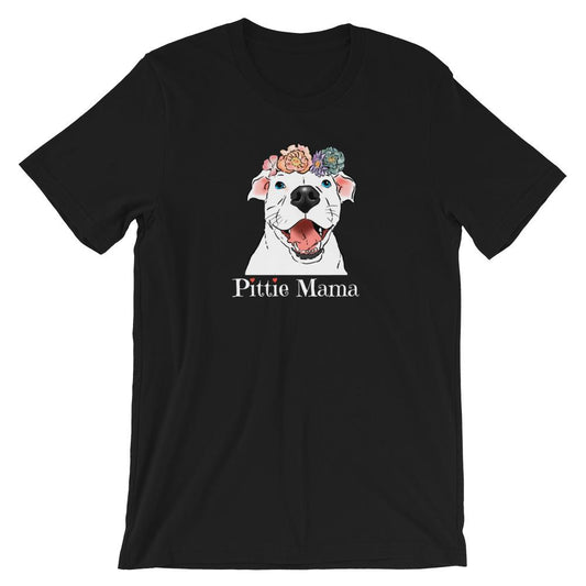 T-Shirts - Floral Pittie Mama T-Shirt