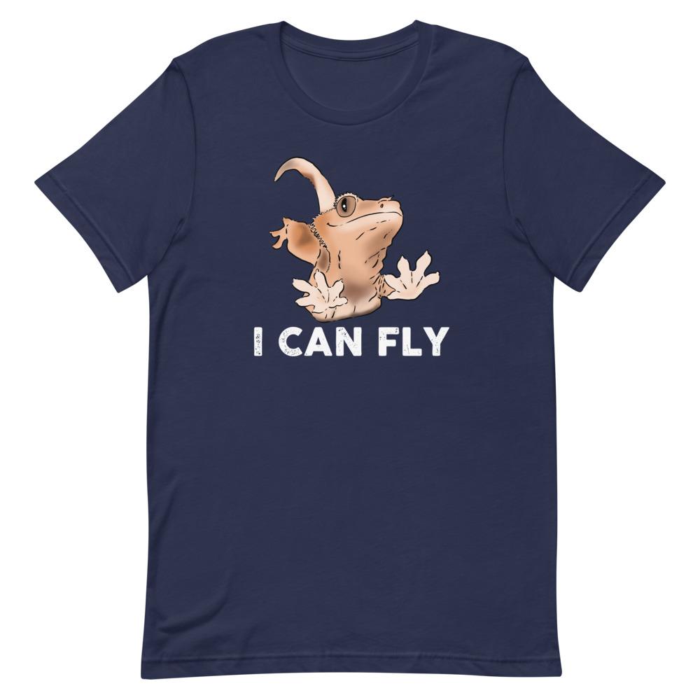 T-Shirts - "I Can Fly" Funny Crested Gecko Unisex T-Shirt