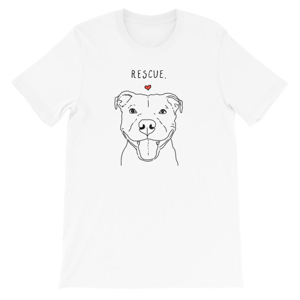 T-Shirts - Rescue Love Smiling Pit Bull T-Shirt