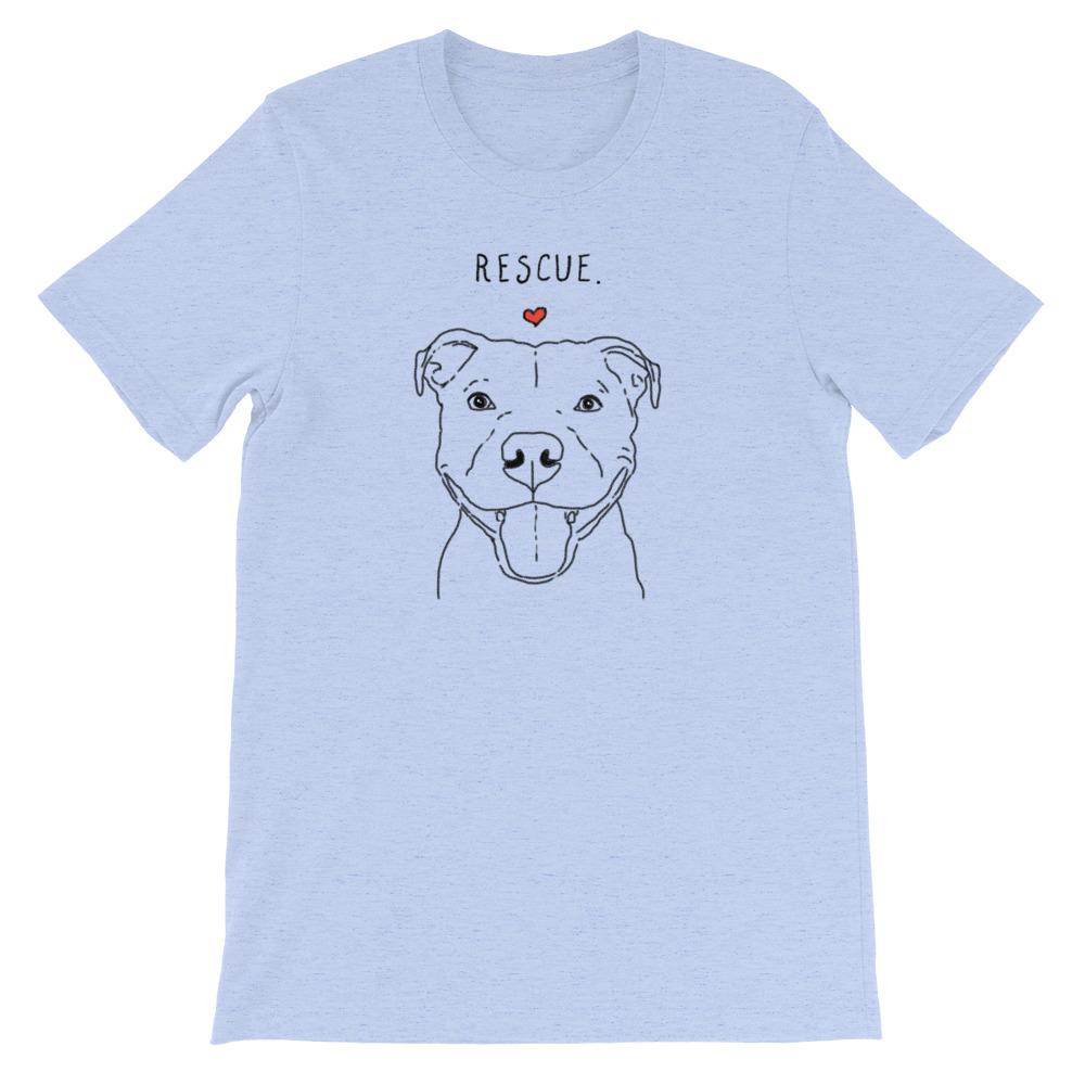 T-Shirts - Rescue Love Smiling Pit Bull T-Shirt