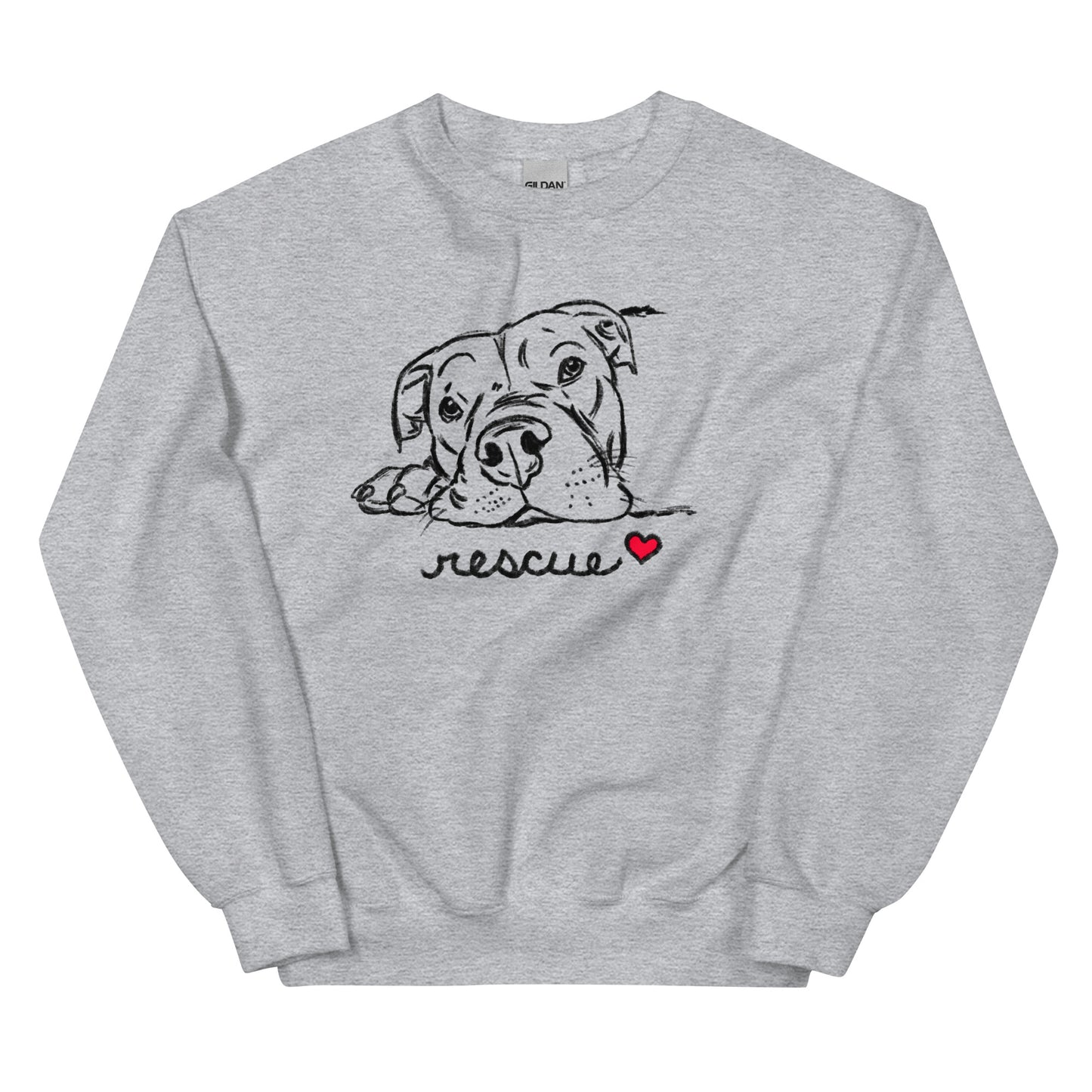 Rescue Pitbull Sketch Sweatshirt