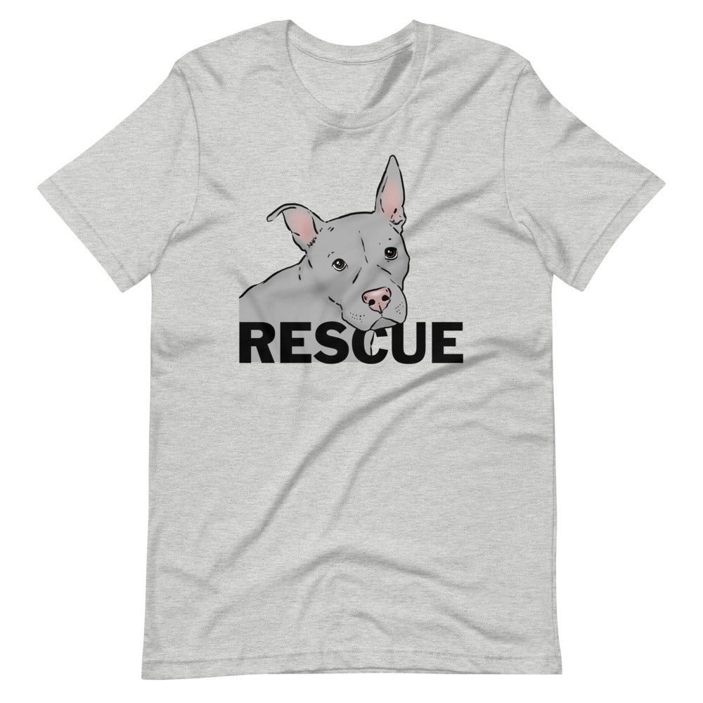 Rescue Dog Gray Pit Bull Unisex T-Shirt